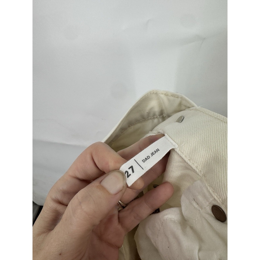 Pacsun Eco Off white Patchwork Dad Jean Women 27 Biege Cream Grunge Y2K Grunge - Picture 8 of 13
